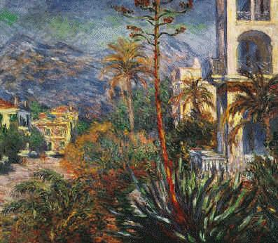 Claude Monet Village with Mountains and Agave Plant France oil painting art